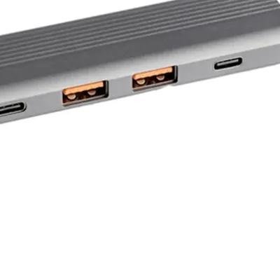 باور لوجي 6 في 1 سليم 4K HDMI USB-C Hub 100W