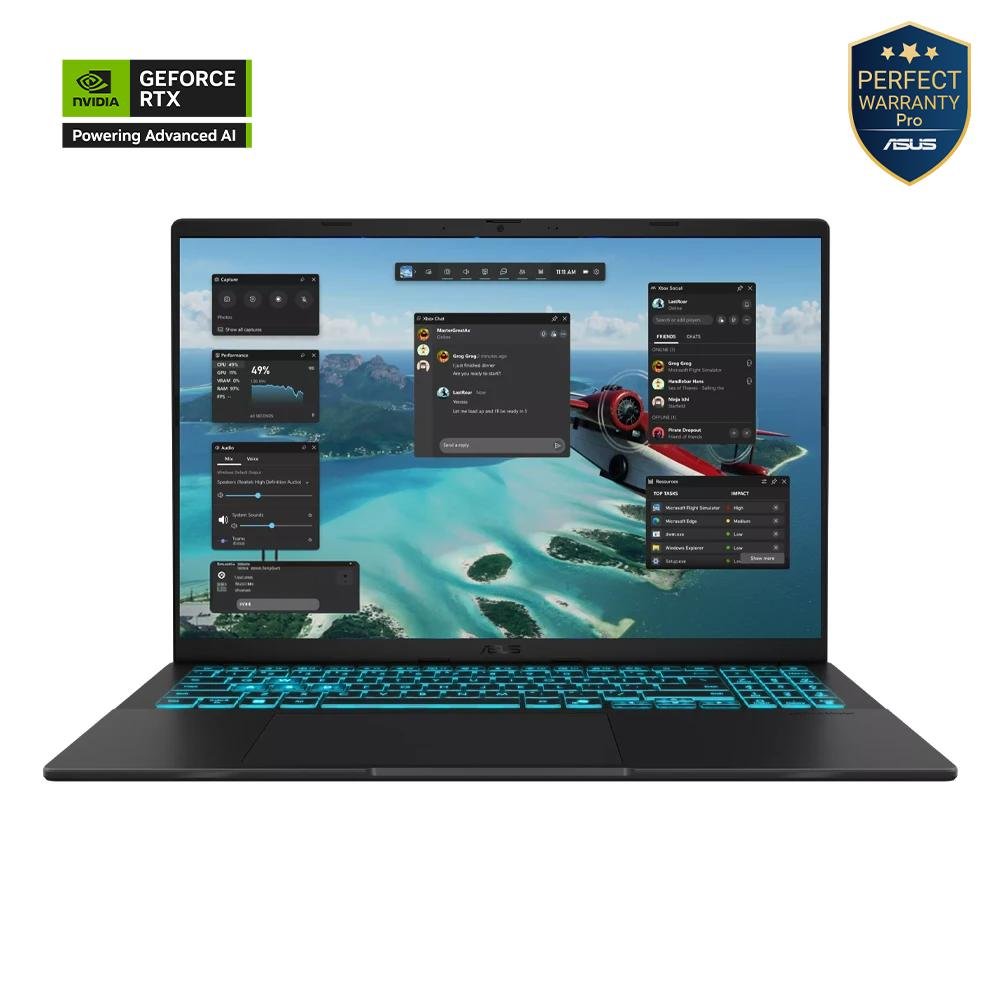 أسوس V16 موديل V3607VH-EG005W – مزود بكارت شاشة جيفورس RTX 5050 ومعالج كور 5 210H – ذاكرة 16 جيجابايت ومساحة تخزين 1 تيرابايت SSD – شاشة 16 بوصة بتحديث 144 هرتز – نظام ويندوز 11.